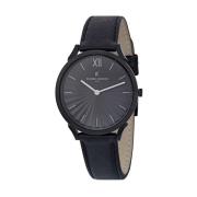 Zwarte Heren Quartz Analoge Horloge Pierre Cardin , Black , Heren