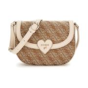 Stijlvolle Logo Print Tas Guess , Beige , Dames