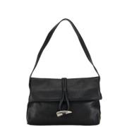 Pre-owned Leather shoulder-bags Burberry Vintage , Black , Dames