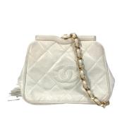 Pre-owned Leather chanel-bags Chanel Vintage , White , Dames