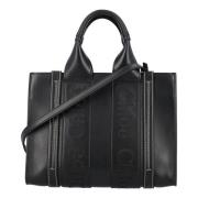 Zwarte Leren Tote Tas Chloé , Black , Dames