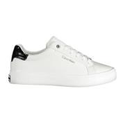 Sportieve Vetersneakers Wit Contrast Logo Calvin Klein , White , Dames