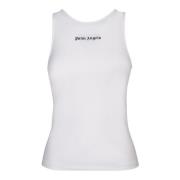 Witte Mouwloze Tanktop Palm Angels , White , Dames