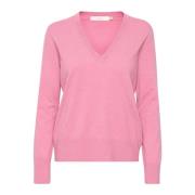 V-Hals Gebreide Trui Cashmere Rose InWear , Pink , Dames