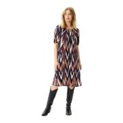 Lucette Jurk 1/2 Mouw Mocca IN Front , Multicolor , Dames