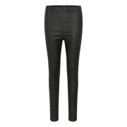 Zwarte Geweven Legging Broek Cream , Black , Dames