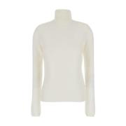 Witte Hoge Hals Trui Eleventy , White , Dames