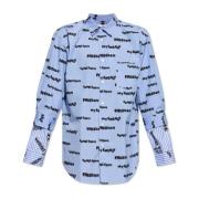 Shirt met logo Comme des Garçons , Blue , Heren