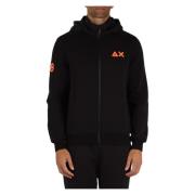 Hoodie met Logo Borduursel Sun68 , Black , Heren