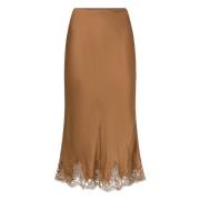 Bruine Kant Midi Rok Ermanno Scervino , Brown , Dames