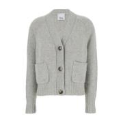 Grijze Wol Kasjmier Cardigan Sweaters Allude , Gray , Dames