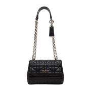 Convertible Crossbody Flap Tas Zwart Guess , Black , Dames