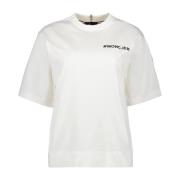 Logo Oversized Ronde Hals T-shirt Moncler , White , Dames