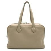 Pre-owned Leather handbags Hermès Vintage , Gray , Dames