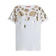 Gouden Oversized T-shirt Eris Marina Rinaldi , White , Dames