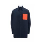 Contrastzak Oversized Shirt JW Anderson , Blue , Dames