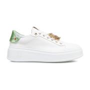 Gouden Strass Sneakers met Logo Detail Gio+ , White , Dames