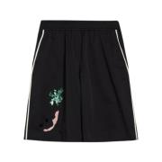 Gabardine Shorts met Borduurwerk Max Mara Weekend , Black , Dames