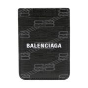 Monogram Print Kaartsleuven Tas Balenciaga , Black , Heren