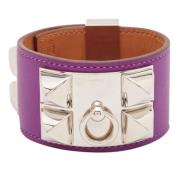 Pre-owned Leather bracelets Hermès Vintage , Purple , Dames