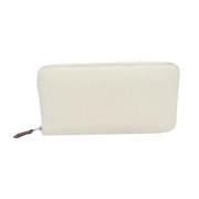 Pre-owned Leather wallets Hermès Vintage , White , Dames