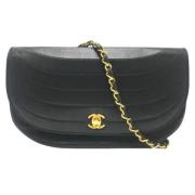 Pre-owned Leather chanel-bags Chanel Vintage , Black , Dames