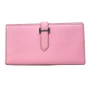 Pre-owned Leather wallets Hermès Vintage , Pink , Dames