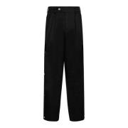 Zwarte Broek met Zijplooien en Drukknopen Amiri , Black , Heren