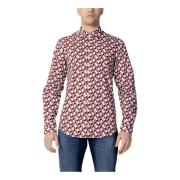 Rode Print Knoop-Front Shirt Antony Morato , Multicolor , Heren