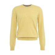 Italiaanse Gebreide Pullover met Logodetails Gender , Yellow , Heren