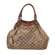 Pre-owned Canvas gucci-bags Gucci Vintage , Beige , Dames