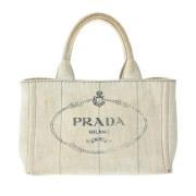 Pre-owned Denim totes Prada Vintage , Beige , Dames