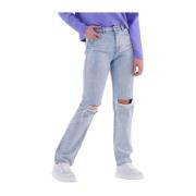 Straight Leg Jeans Lichtblauw Envii , Blue , Dames