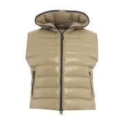 Gewatteerde Eco Donsvest met Logo Save The Duck , Beige , Dames