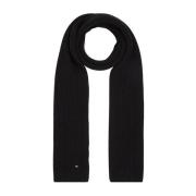 Zwarte Effen Herensjaal Herfst/Winter Tommy Hilfiger , Black , Heren