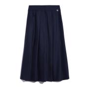 Blauwe Flared Rok met Juweelborduursel Max Mara , Blue , Dames