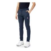 Blauwe effen broek met zijzakken le coq sportif , Blue , Heren