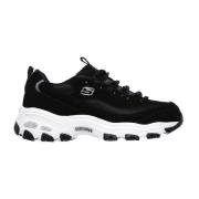 Sportieve leren sneakers voor actieve vrouwen Skechers , Black , Dames