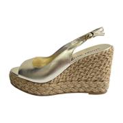 Gouden Island Peeptoe Espadrille Sleehak Stuart Weitzman , Yellow , Da...