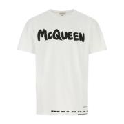 Casual Katoenen T-Shirt Alexander McQueen , White , Heren