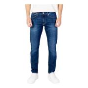 Blauwe Katoenen Rits Knoop Jeans Mannen Calvin Klein Jeans , Blue , He...