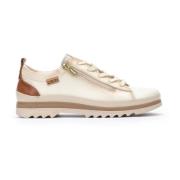 Premium Leren Off White Dames Sneaker Pikolinos , Beige , Dames