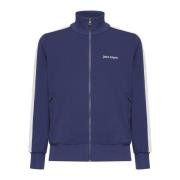 Navy Blue Track Jacket met Logo Palm Angels , Blue , Heren