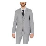 Klassieke Knoop Blazer Grijs Effen Patroon Antony Morato , Gray , Here...