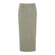 Zachte Khaki Denim Rok Jinzu Stijl Bitte Kai Rand , Beige , Dames