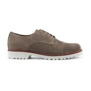 Luxe Suède Ronde Neus Veterschoenen Made in Italia , Brown , Dames