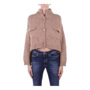 Beige Cardigan Sweater met Front Logo H2O , Beige , Dames