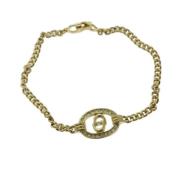 Pre-owned Metal bracelets Dior Vintage , Yellow , Dames