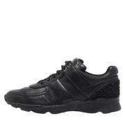 Pre-owned Leather sneakers Chanel Vintage , Black , Dames