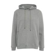 Hoodie met logo patch en kangoeroezak Dondup , Gray , Heren